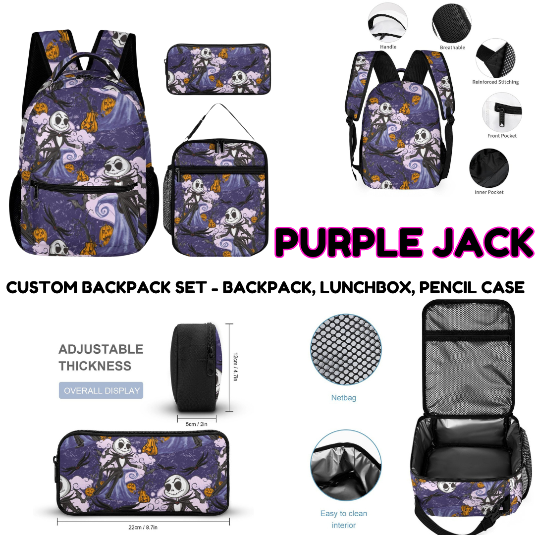 PURPLE JACK-3 PIECE BACKPACK SET-PREORDER CLOSING 7/3