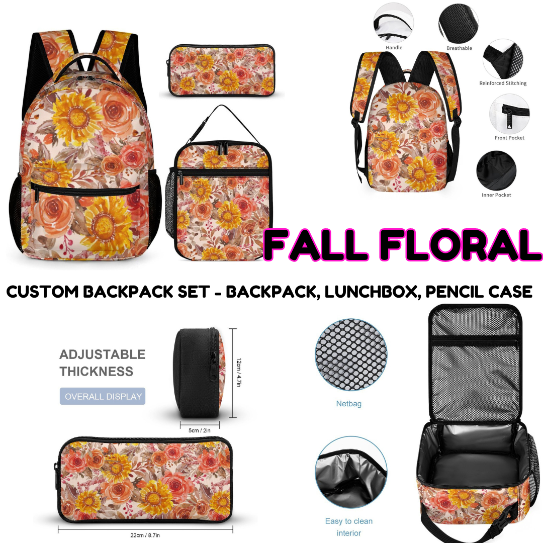 FALL FLORAL-3 PIECE BACKPACK SET-PREORDER CLOSING 7/3