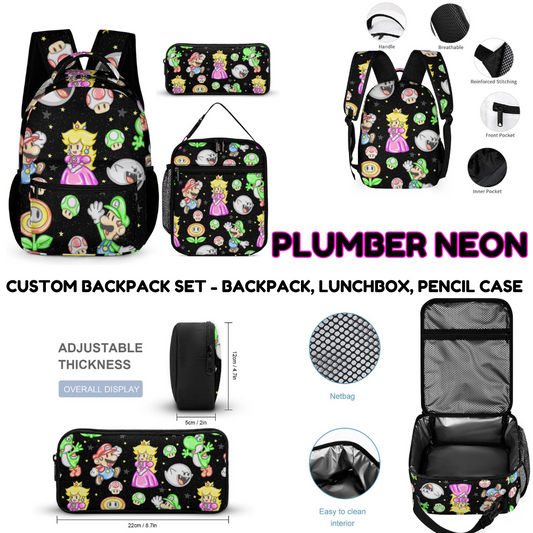 PLUMBER NEON-3 PIECE BACKPACK SET-PREORDER CLOSING 7/3