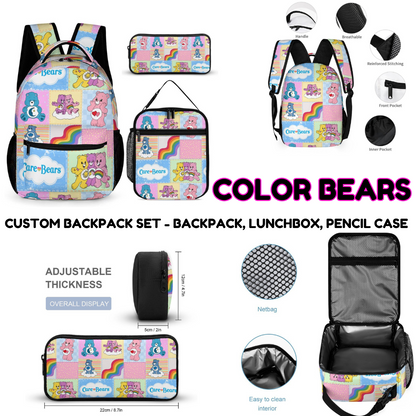 COLOR BEARS-3 PIECE BACKPACK SET-PREORDER CLOSING 7/3