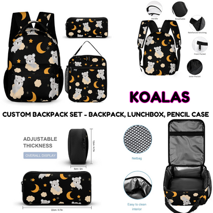 KOALAS-3 PIECE BACKPACK SET-PREORDER CLOSING 7/3