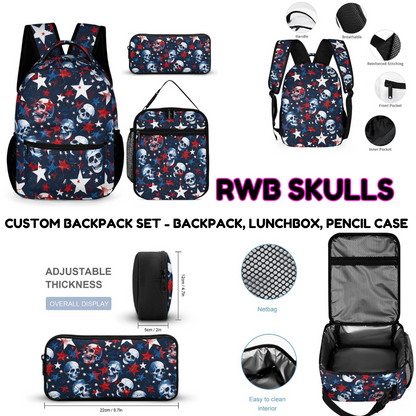 RWB SKULLS-3 PIECE BACKPACK SET-PREORDER CLOSING 7/3