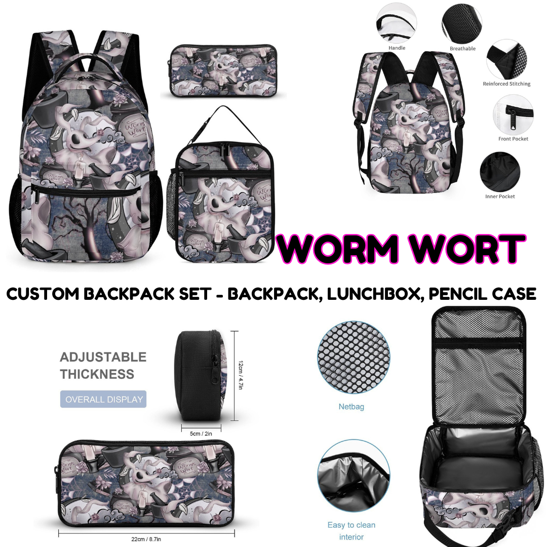 WORM WORT-3 PIECE BACKPACK SET-PREORDER CLOSING 7/3