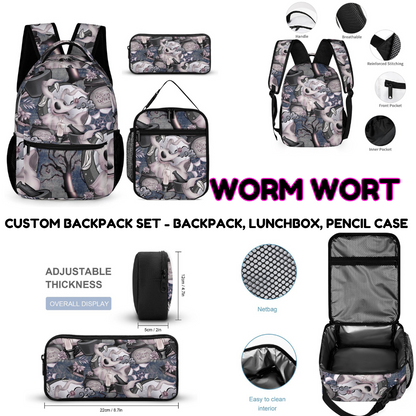 WORM WORT-3 PIECE BACKPACK SET-PREORDER CLOSING 7/3