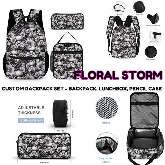 FLORAL STORM-3 PIECE BACKPACK SET-PREORDER CLOSING 7/3