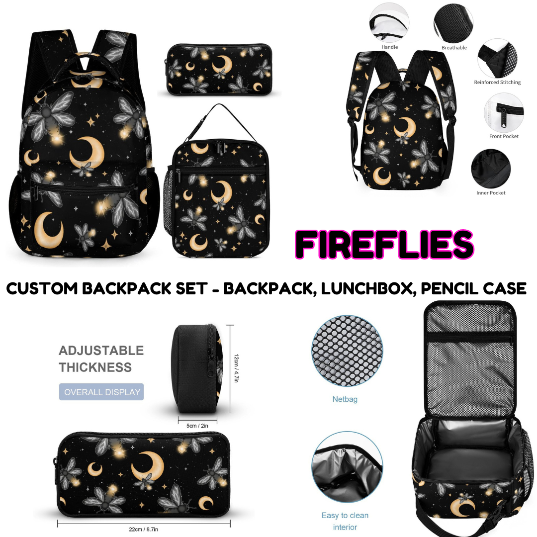 FIREFLIES-3 PIECE BACKPACK SET-PREORDER CLOSING 7/3