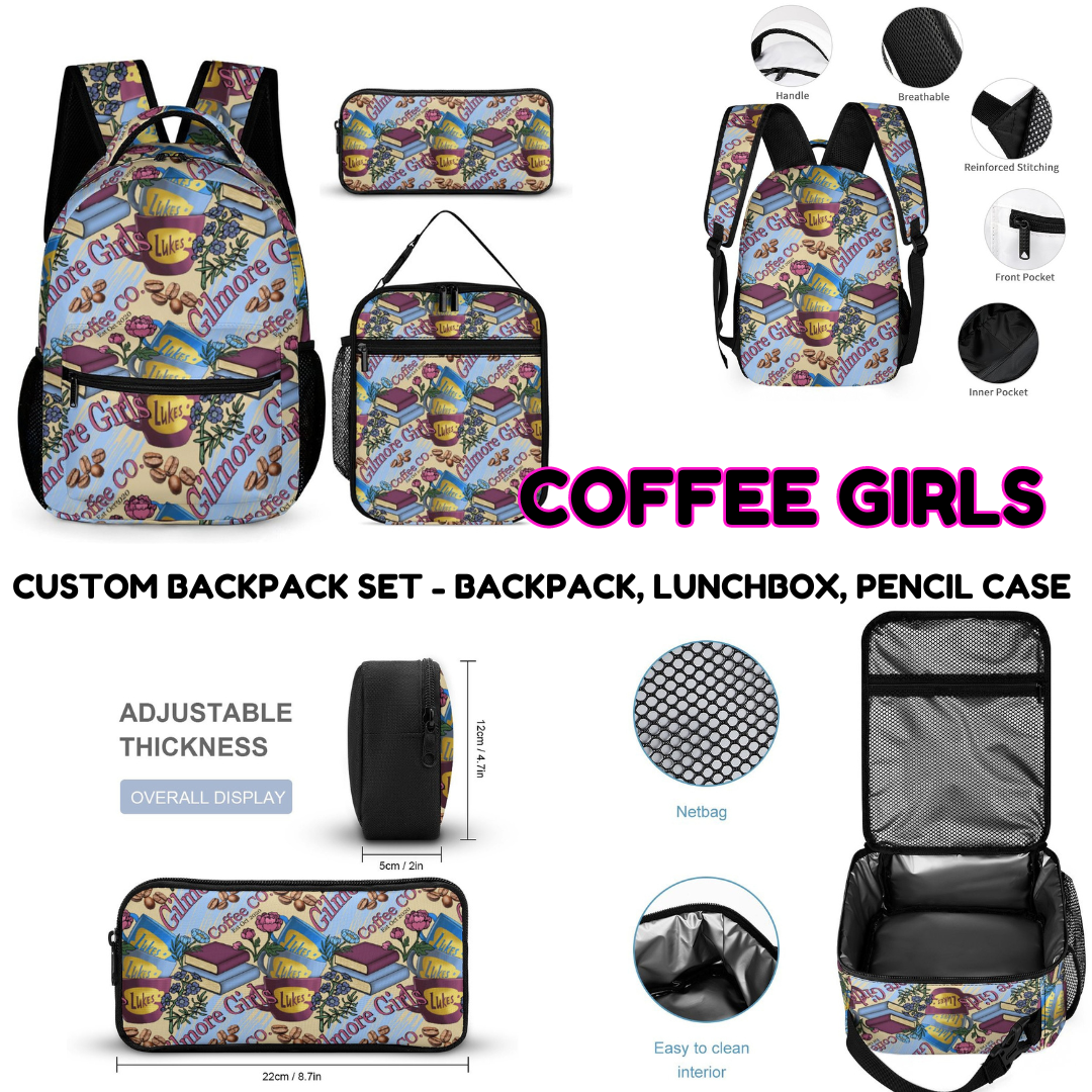 COFFEE GIRLS-3 PIECE BACKPACK SET-PREORDER CLOSING 7/3