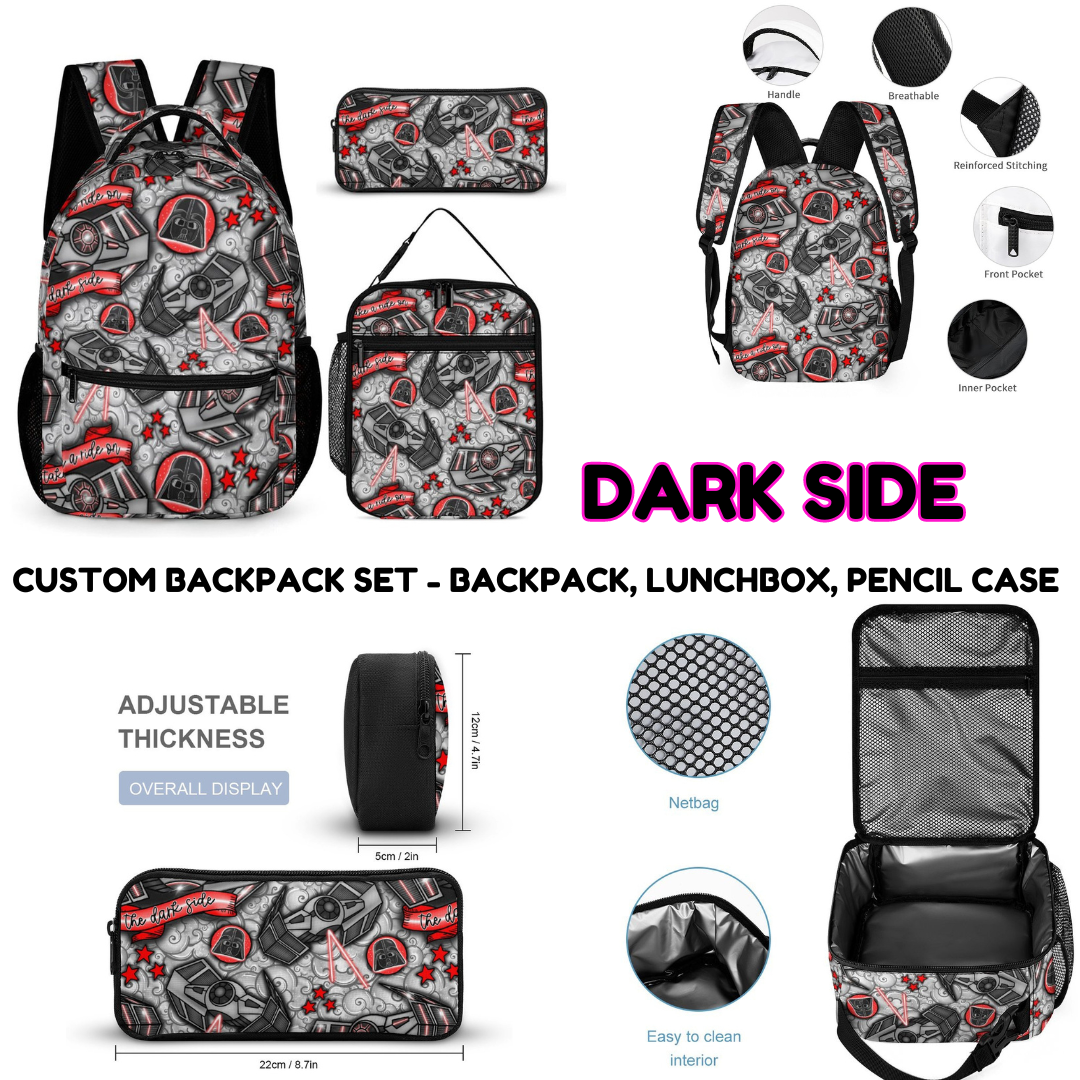 DARK SIDE-3 PIECE BACKPACK SET-PREORDER CLOSING 7/3
