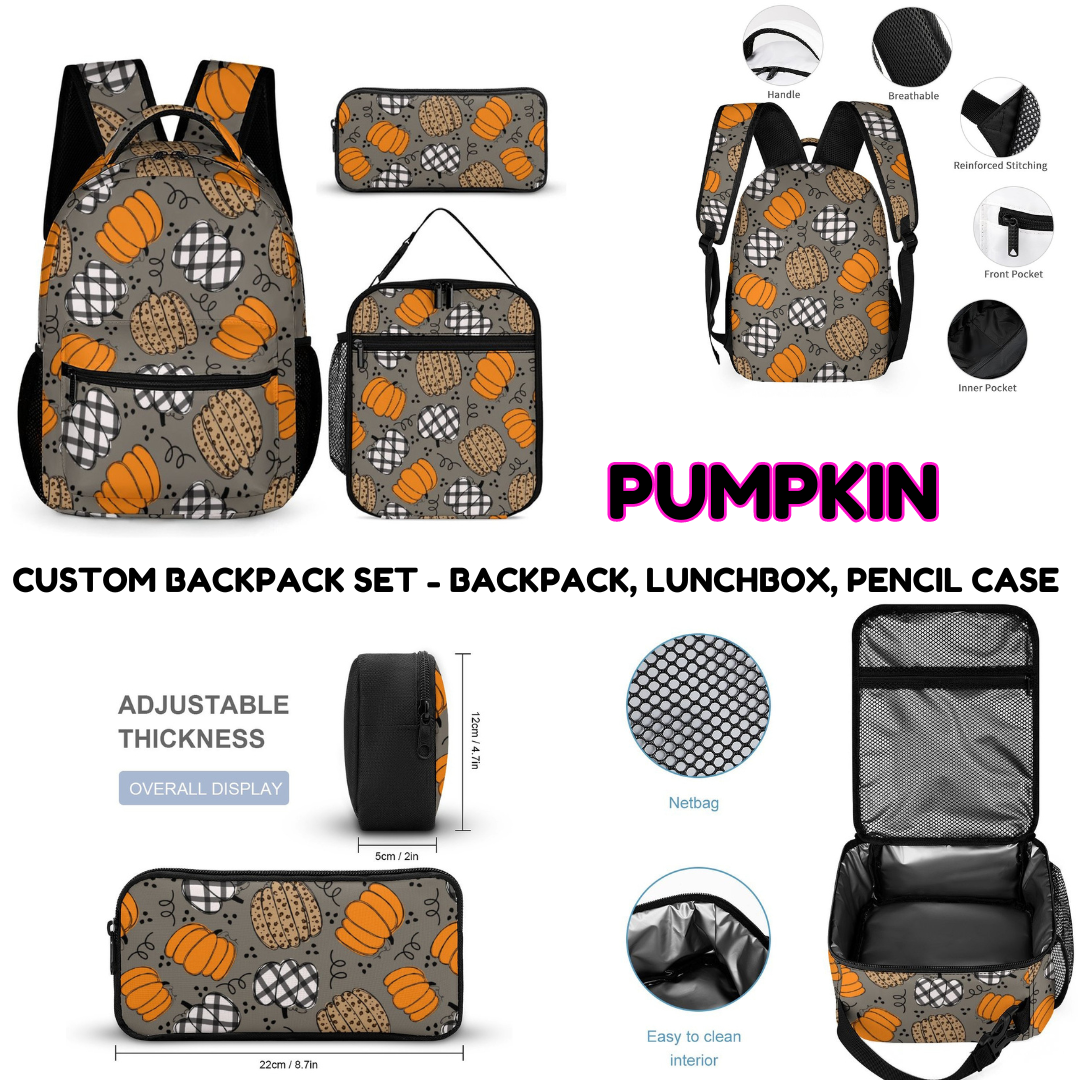 PUMPKIN-3 PIECE BACKPACK SET-PREORDER CLOSING 7/3