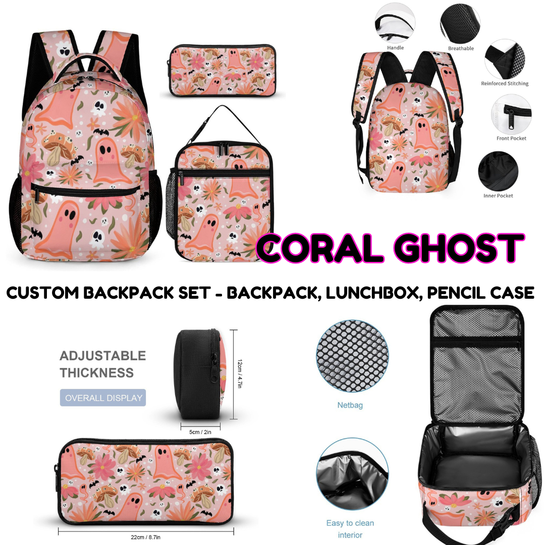CORAL GHOST-3 PIECE BACKPACK SET-PREORDER CLOSING 7/3