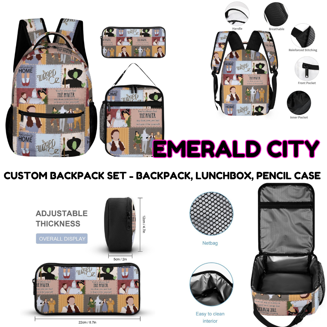 EMERALD CITY-3 PIECE BACKPACK SET-PREORDER CLOSING 7/3