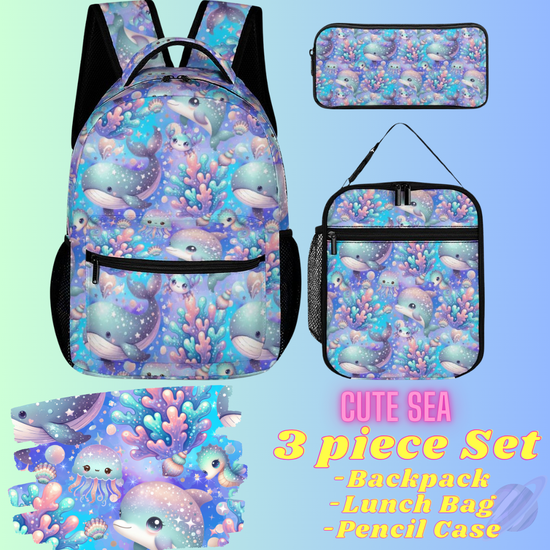 CUTE SEA-3 PIECE BACKPACK SET-PREORDER CLOSING 7/3