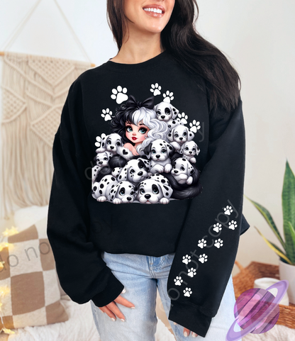 DE VIL 3- VILL BABY SWEATSHIRT W/ SLEEVE PRINT