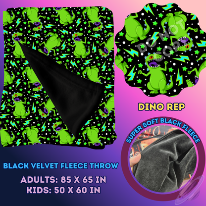 DINO REP- SOFT BLACK FLEECE THROW 13-PREORDER CLOSING 1/14