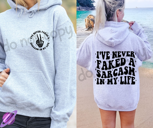 FAKED A SARCASM HOODIE DOUBLE SIDED PRINT