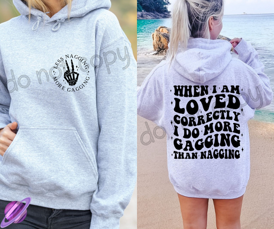 MORE GAGGING HOODIE DOUBLE SIDED PRINT