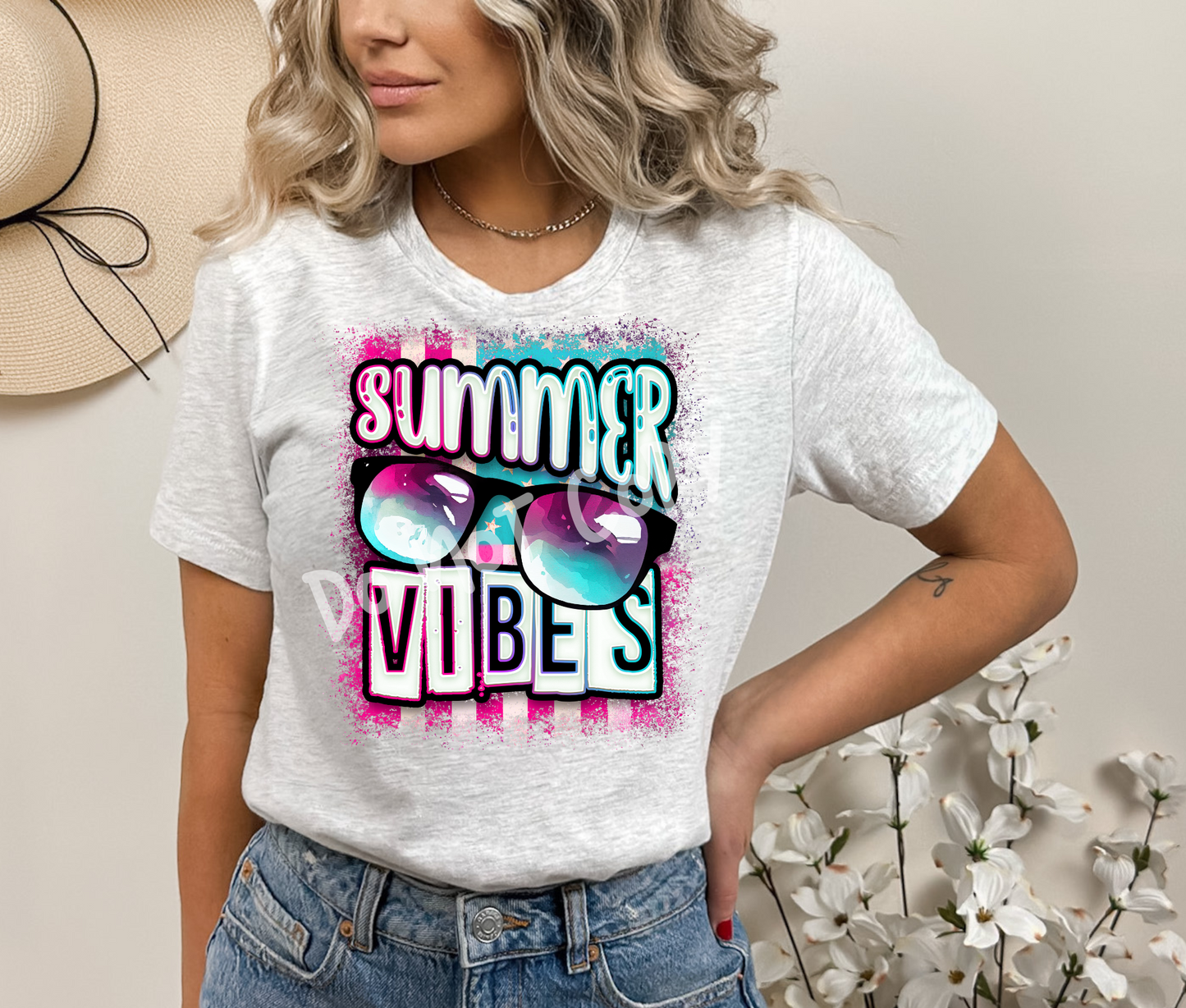 Summer Vibes Pink Tee