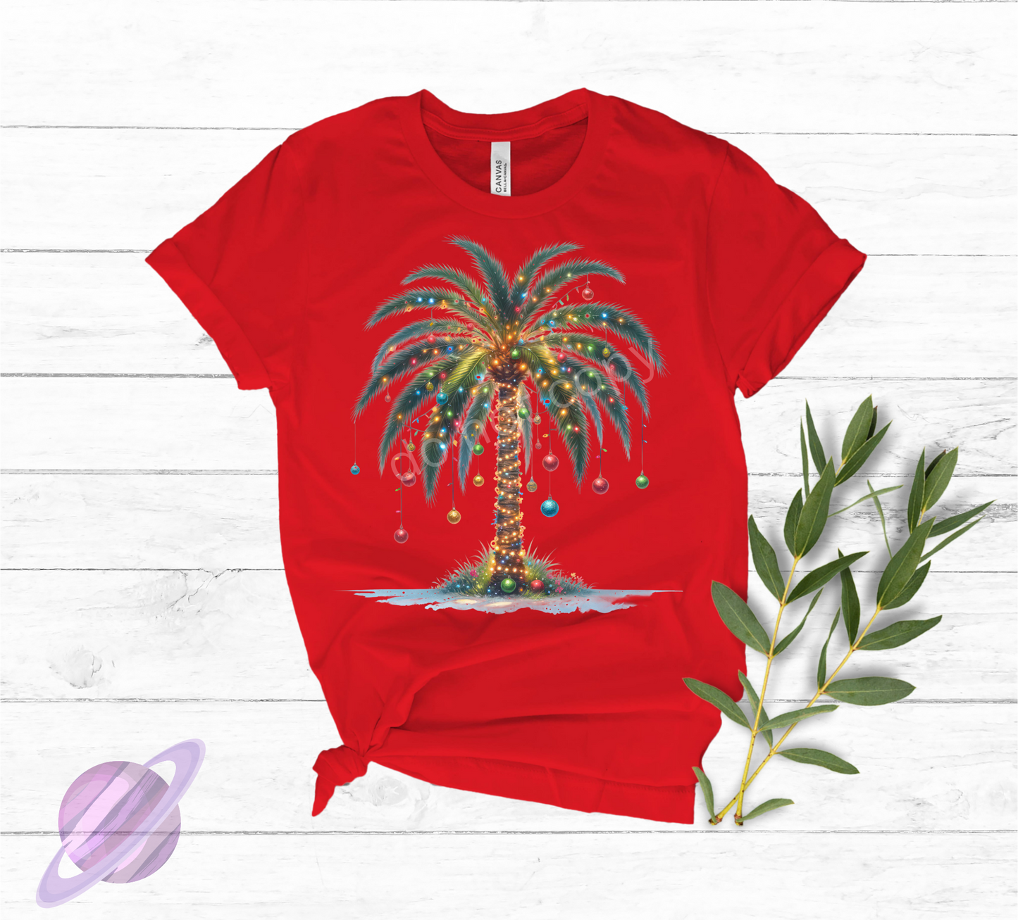 HOLIDAY PALM TREE TEE