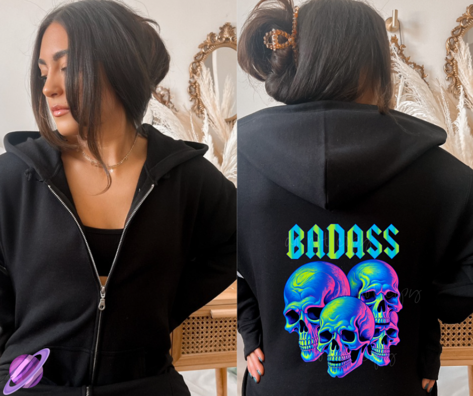 BADASS - HEAVY COTTON FRONT ZIP UNISEX HOODIE PREORDER CLOSING 1/3