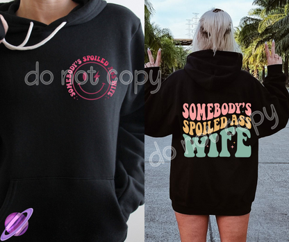 SPOILED WIFE HOODIE FRONT & BACK DESIGN