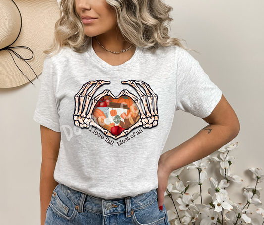 I LOVE FALL HAND HEART TEE