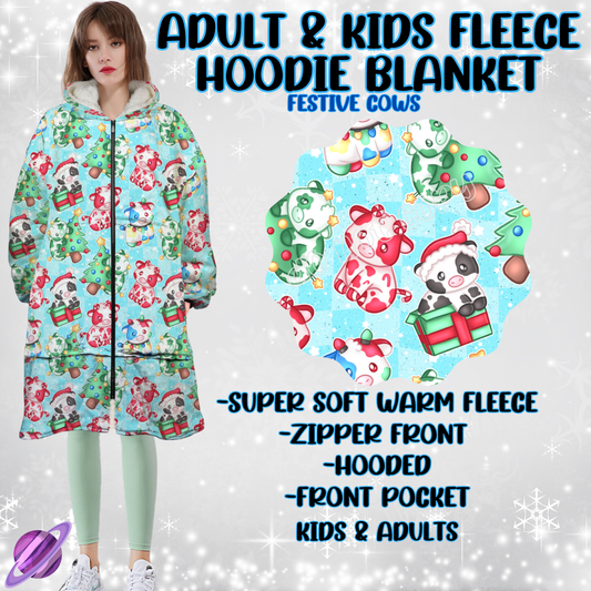 FESTIVE COWS-HOODIE BLANKET RUN-PREORDER CLOSING 9/28 ETA NOV