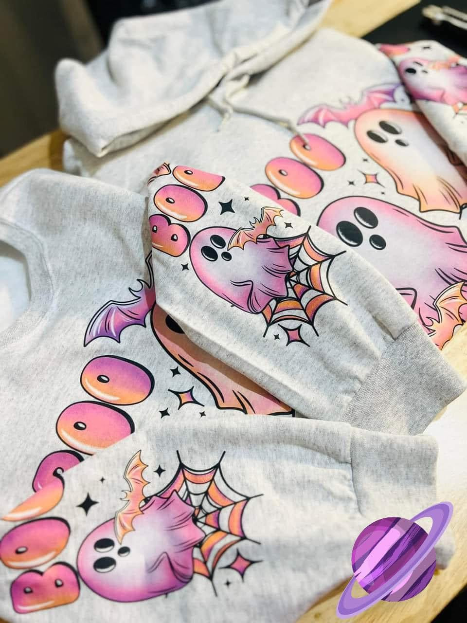 BUBBLE GHOSTS SWEATSHIRT W/ SLEEVE PRINT