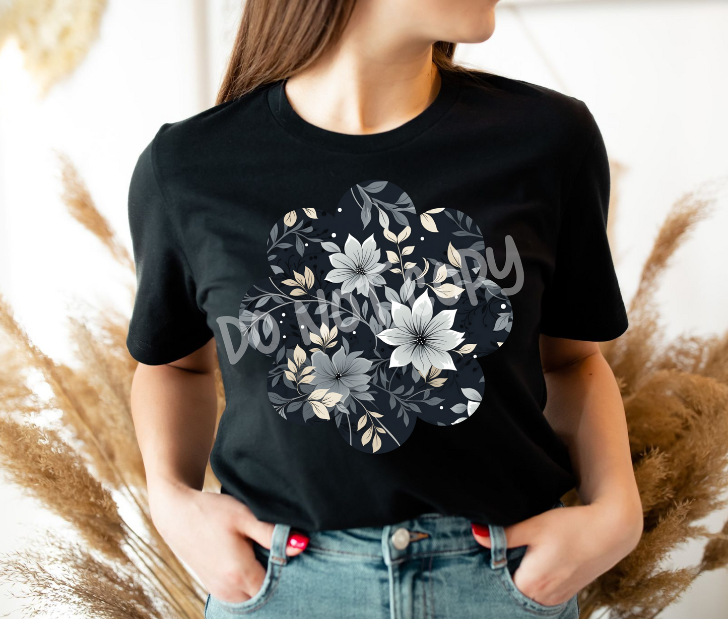 FLORAL CHARCOAL - UNISEX TEE ADULTS/KIDS