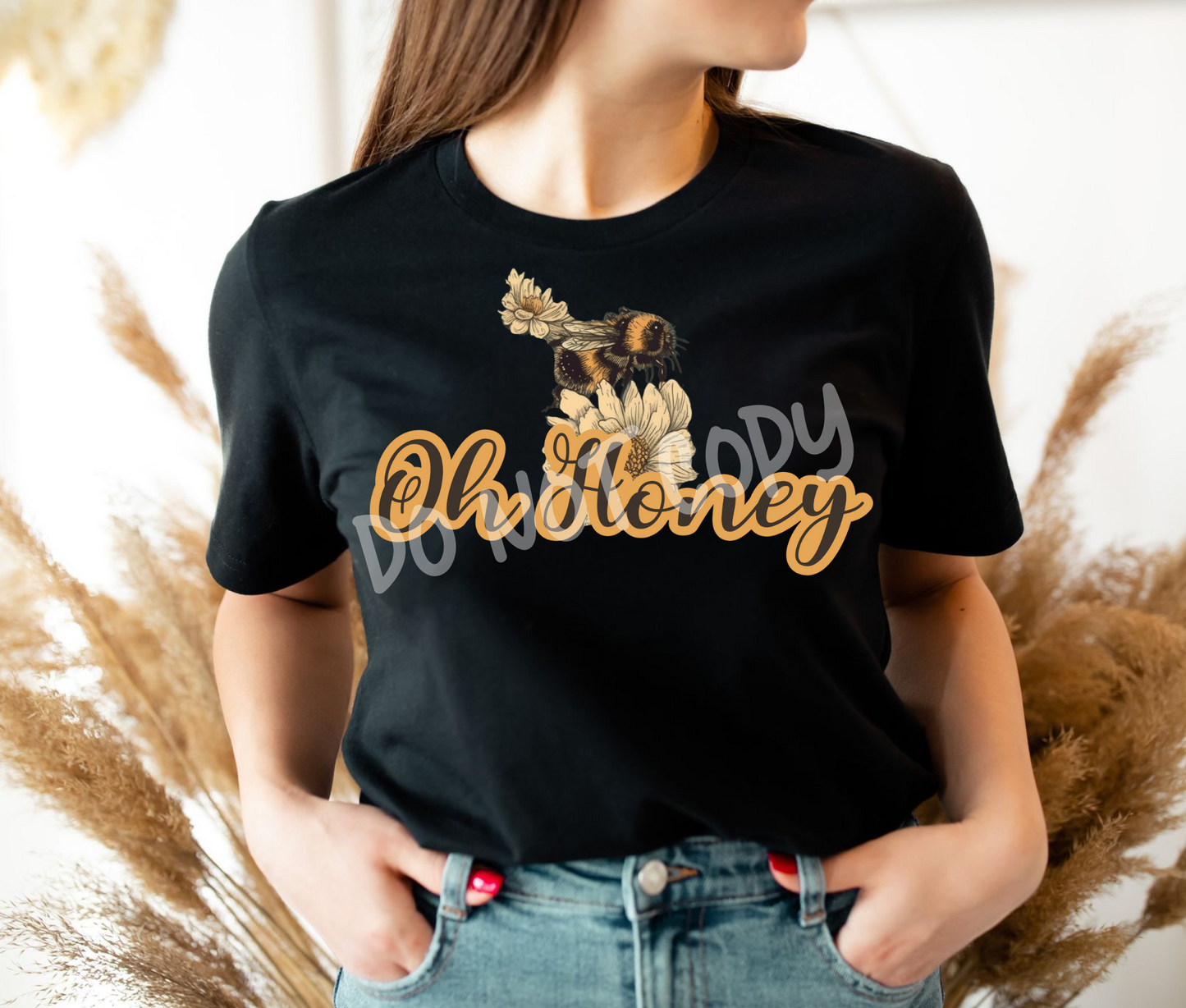 OH HONEY - FLORAL BEES - UNISEX TEE ADULTS/KIDS