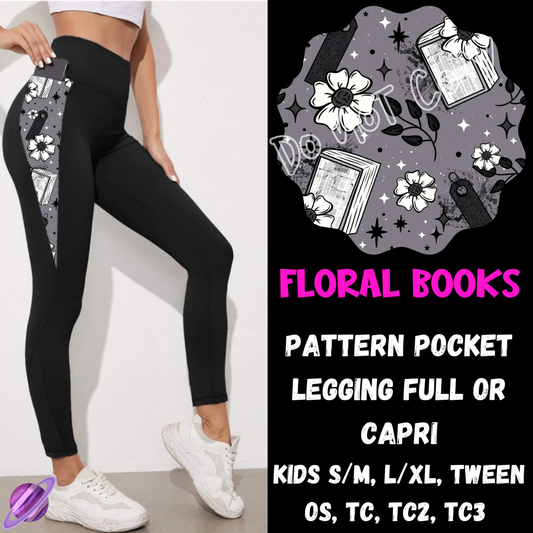 FLORAL BOOKS - LEGGING/CAPRI-ZIP UP HOODIE OUTFIT RUN PREORDER CLOSES 1/26