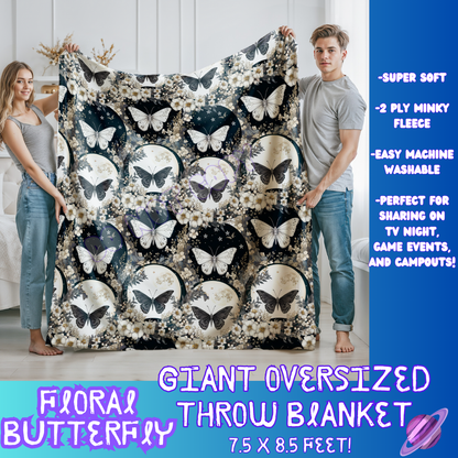 FLORAL BUTTERFLY- GIANT SHAREABLE THROW BLANKET