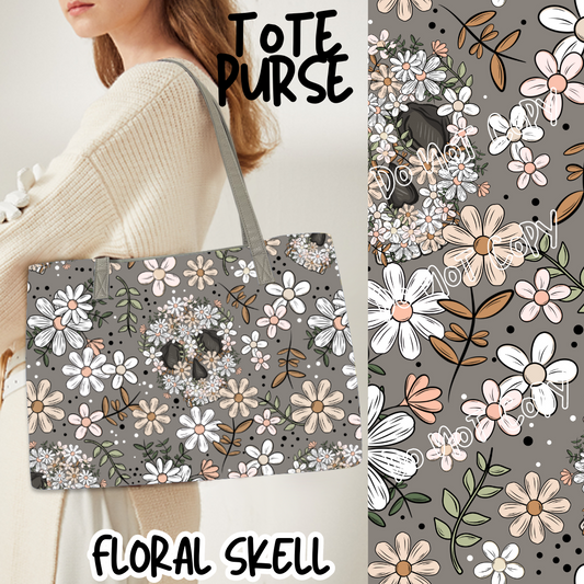 FLORAL SKELL - BAG RUN 3 - TOTE PURSE - PREORDER CLOSING 10/22