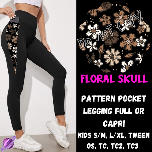 FLORAL SKULL - LEGGING/CAPRI-ZIP UP HOODIE OUTFIT RUN PREORDER CLOSES 1/26