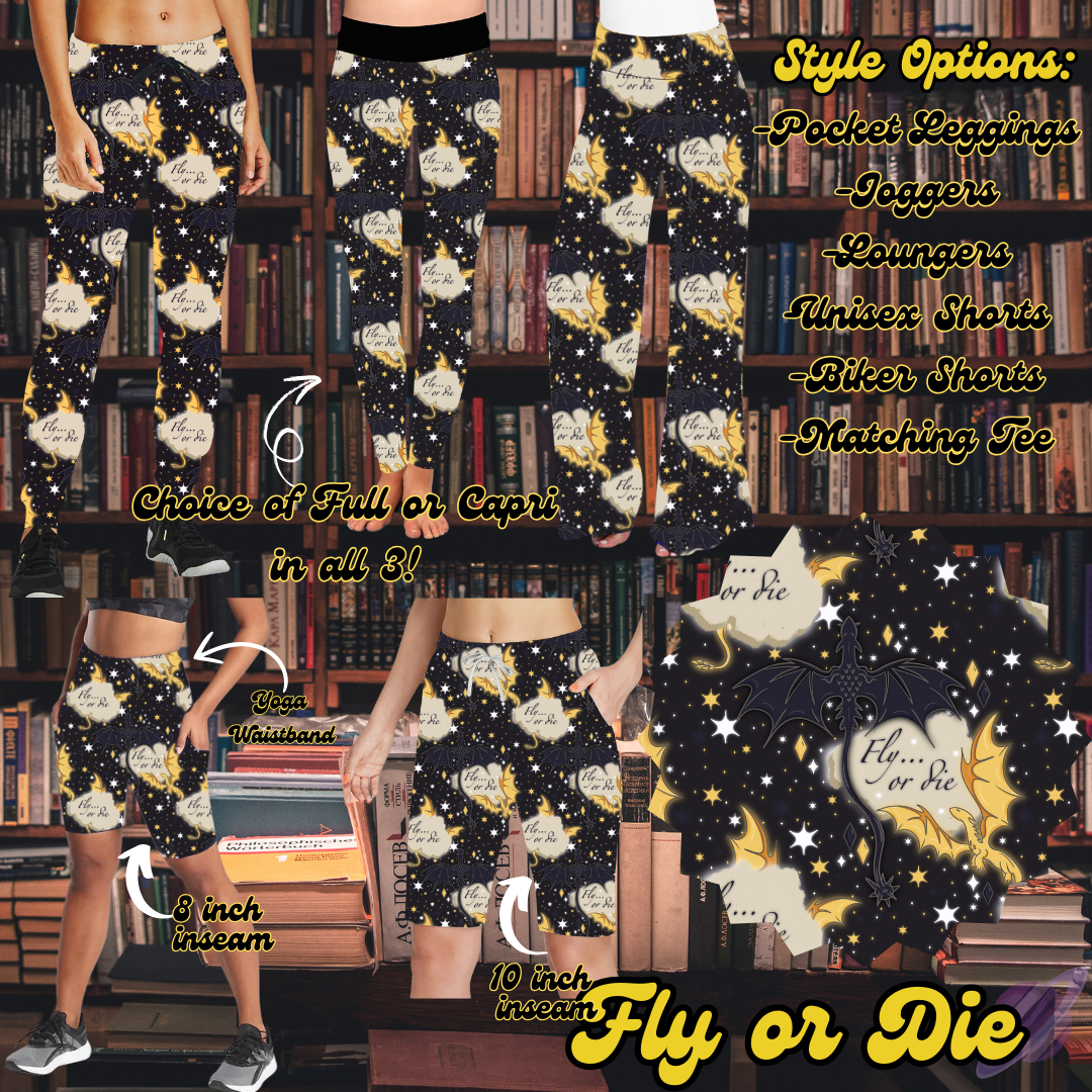 FLY OR DIE- LEGGING/JOGGER/LOUNGER/SHORTS - BOOK LAUNCH PREORDER CLOSING 2/6