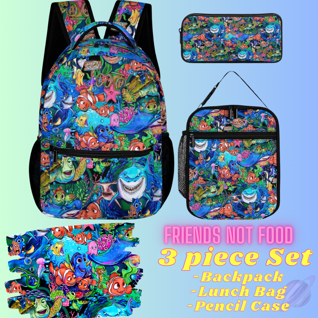 FRIENDS NOT FOOD-3 PIECE BACKPACK SET-PREORDER CLOSING 7/3