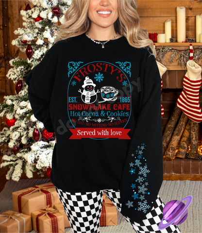 FROSTY CAFE- CREWNECK SWEATSHIRT  W/ SLEEVE PRINT