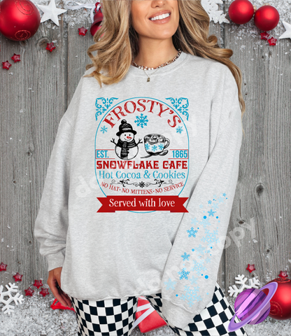 FROSTY CAFE- CREWNECK SWEATSHIRT  W/ SLEEVE PRINT