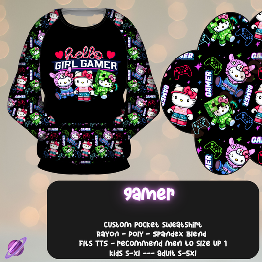 GAMER - POCKET SWEATSHIRT - KITTY COSPLAY RUN CLOSING 11/15