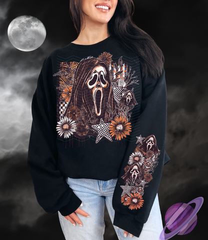 GF FLORAL - CREW SWEATSHIRT W/ SLEEVE PRINT