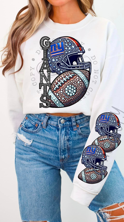 BLING NY G 1 CREWNECK SWEATSHIRT W/ SLEEVE PRINT