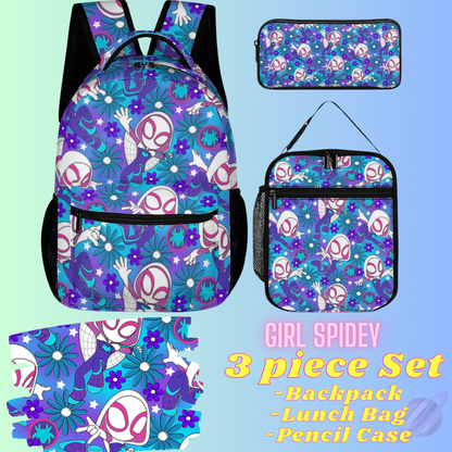 GIRL SPIDEY-3 PIECE BACKPACK SET-PREORDER CLOSING 7/3
