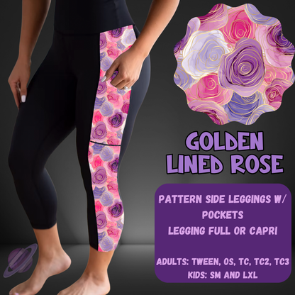 GOLDEN LINED-PATTERN PANEL OUTFIT RUN-SOFT CLOSE 7/10 HARD CLOSE 7/12