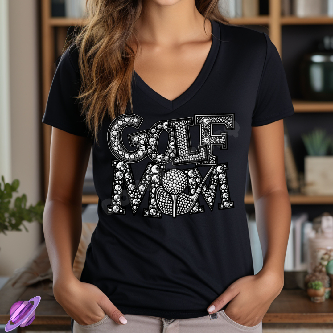 GOLF MOM BLING TEE