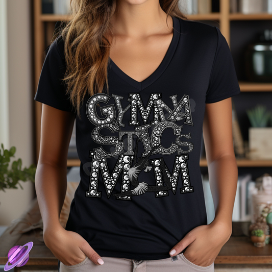 GYMNASTICS MOM BLING TEE
