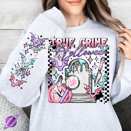 HALL-O-CRIME FRONT & SLEEVE DESIGN SWEATSHIRT