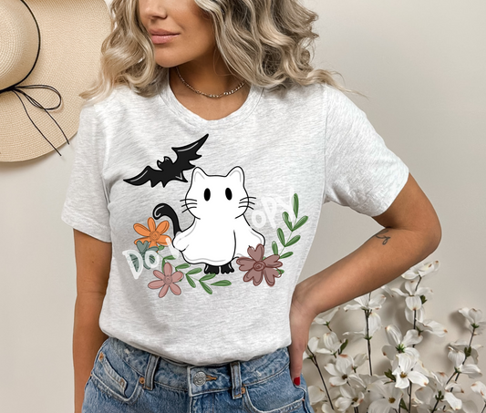 KITTY GHOST-UNISEX TEE ADULTS/KIDS