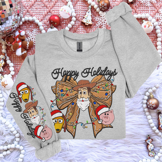 HOLIDAY TOYS SWEATSHIRT W/ SLEEVE PRINT