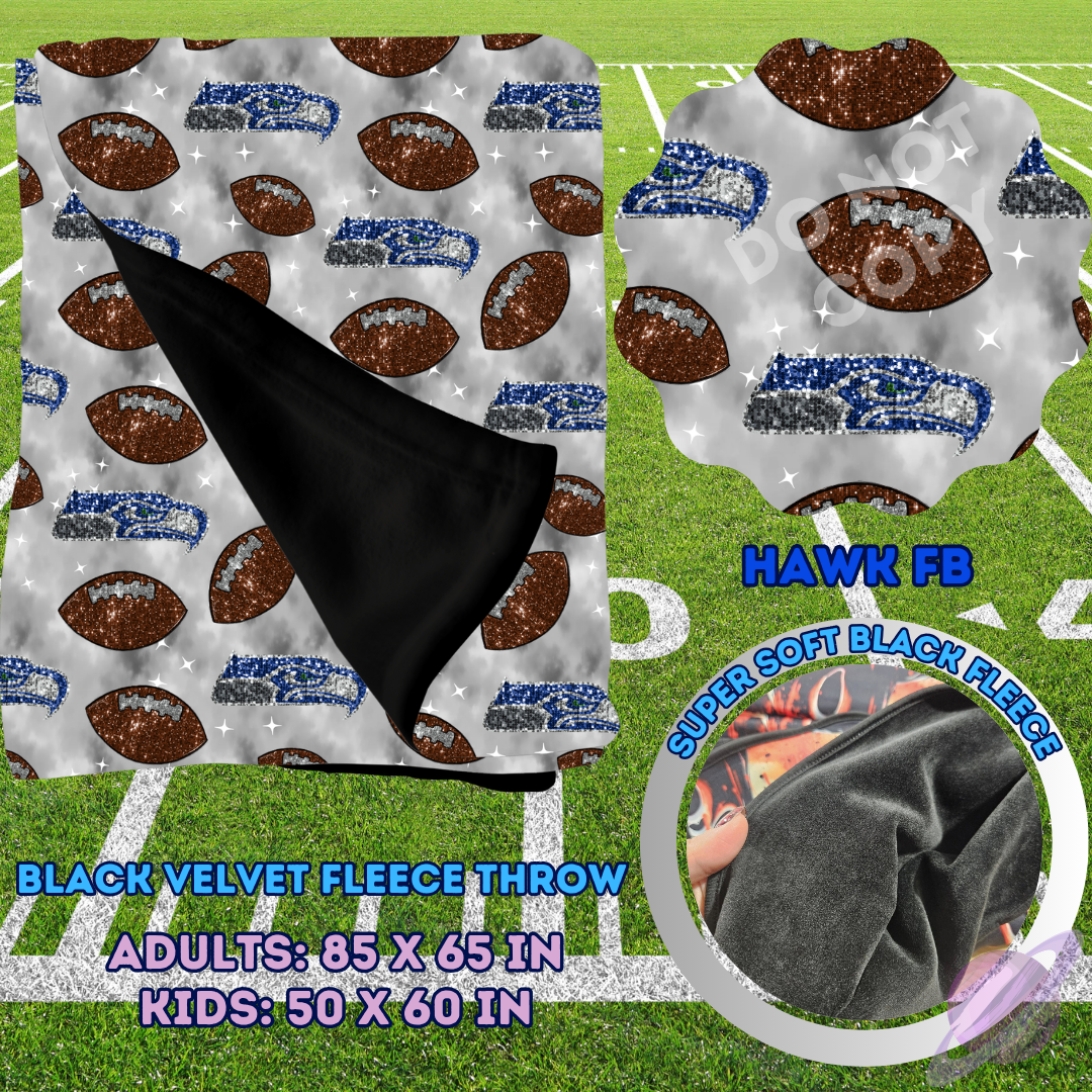 HAWK FB-SEQUIN THROW BLANKET RUN-SOFT CLOSE 8/9-HARD CLOSE 8/11