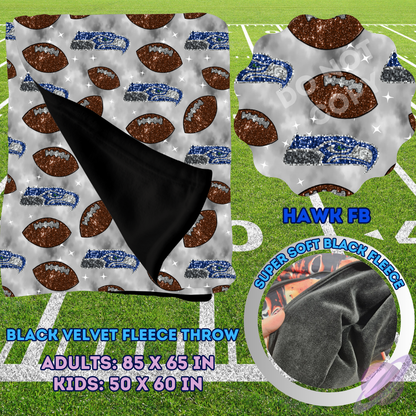 HAWK FB-SEQUIN THROW BLANKET RUN-SOFT CLOSE 8/9-HARD CLOSE 8/11