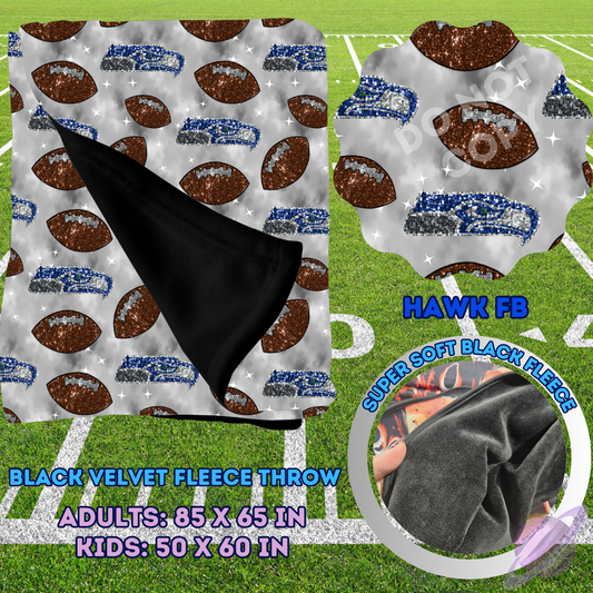HAWK FB-SEQUIN THROW BLANKET RUN-SOFT CLOSE 8/9-HARD CLOSE 8/11